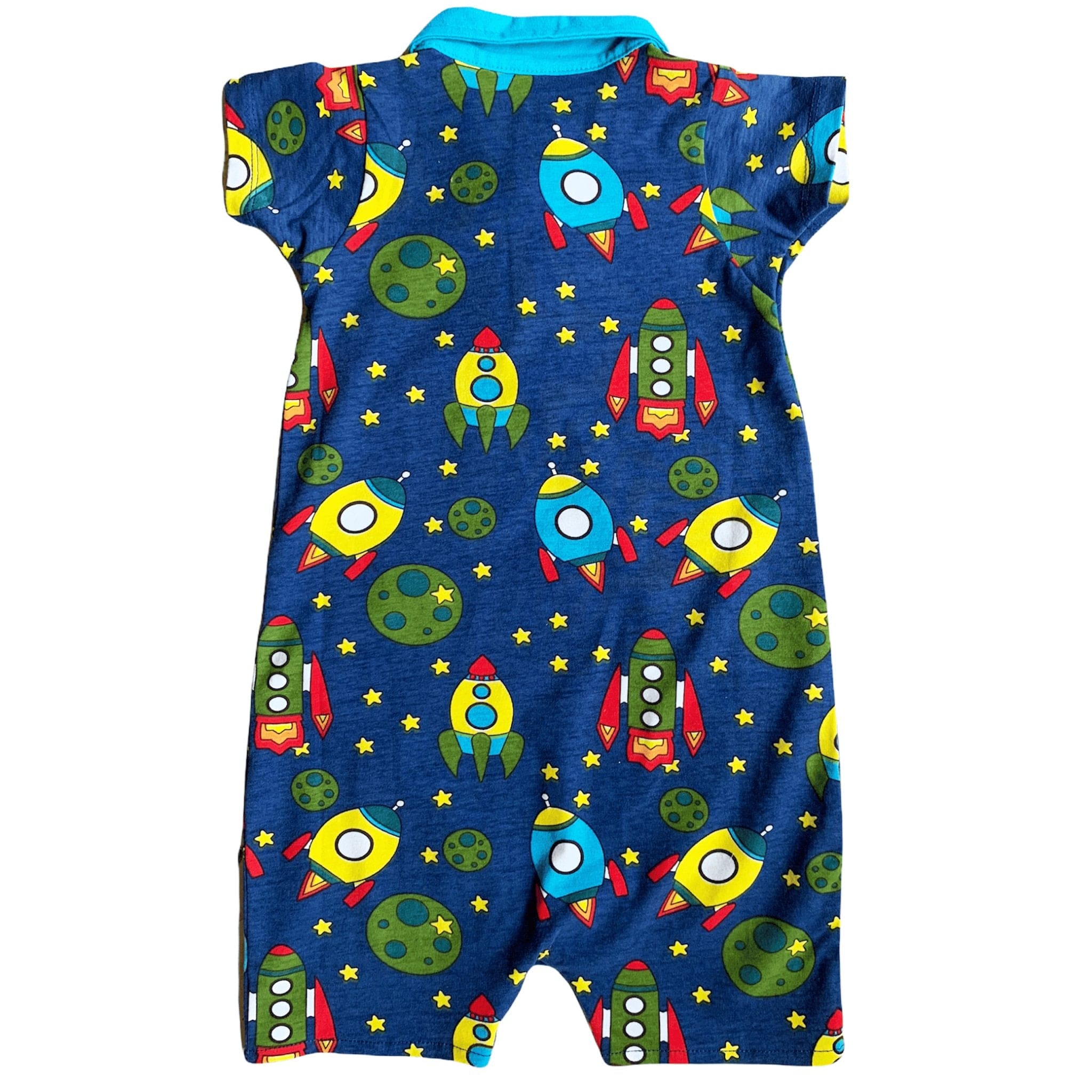 AnnLoren Spaceship short sleeve Collar Baby/Toddler Boys Romper - The Little Big Store