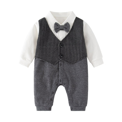 Autumn Baby Gentleman Birthday Clothes Romper - The Little Big Store