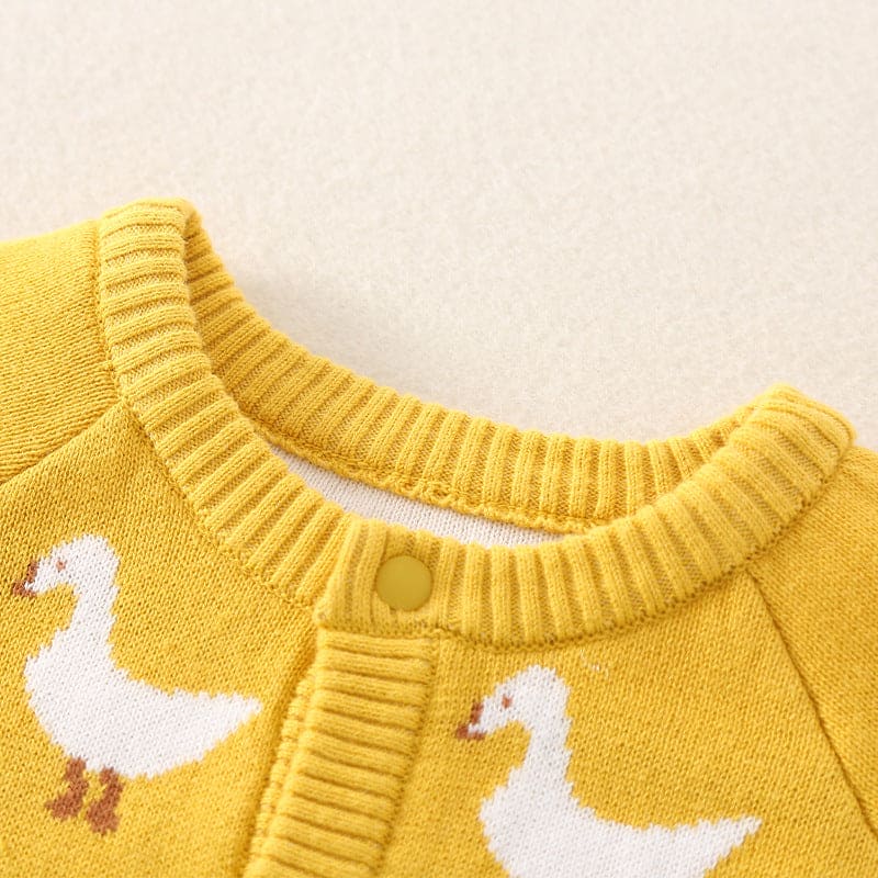 Autumn Cartoon Graphic Soft Cotton Knitted Romper - The Little Big Store