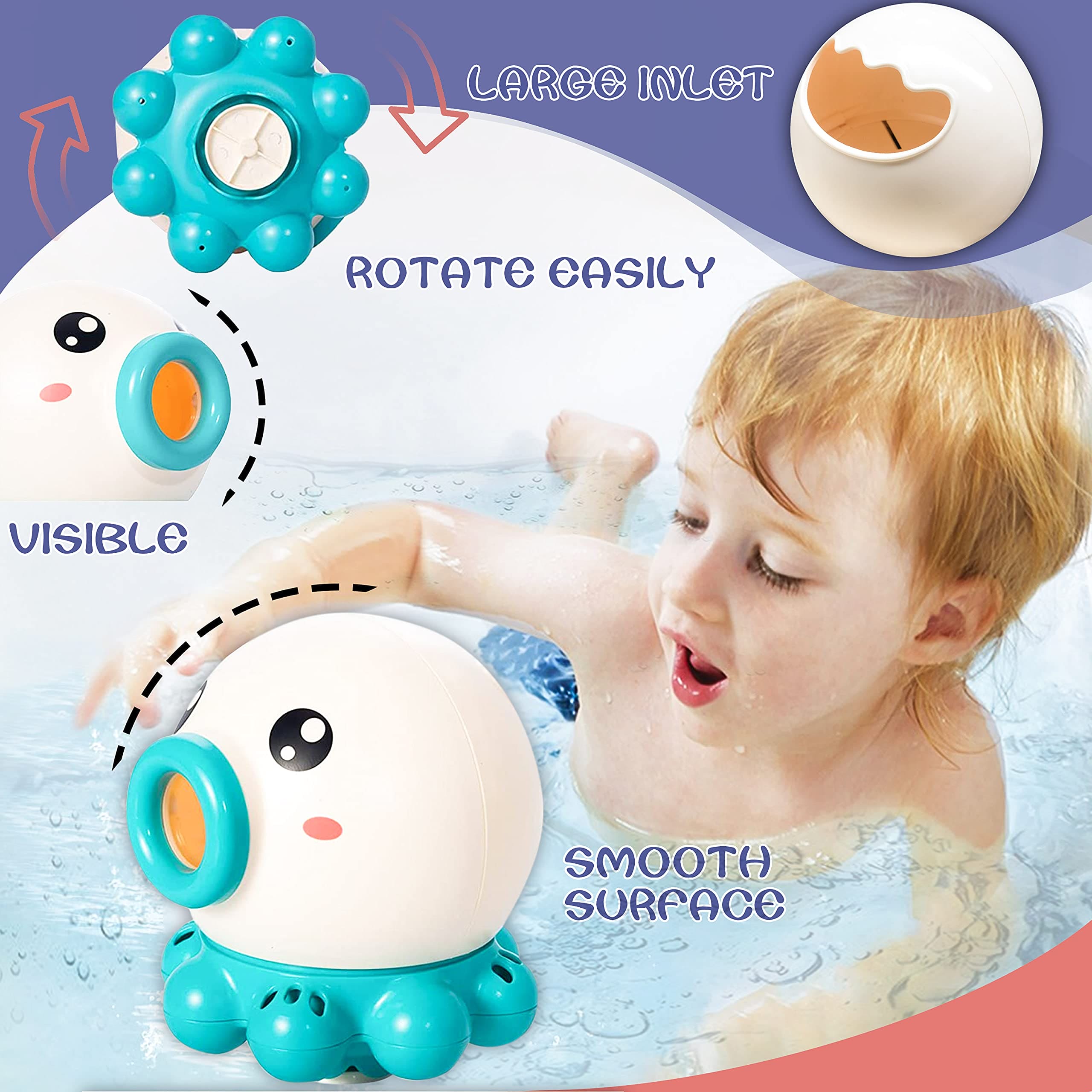 Oceanic Fun: Octopus Fountain Bath Toy & Sprinkler - Summer Water Fun for Kids!