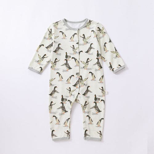 Baby Animal Print Pattern Full Button Design Cotton Romper - The Little Big Store