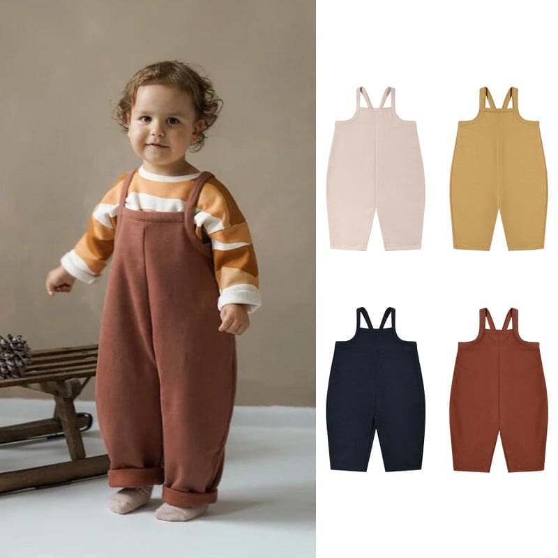 Baby Boy And Girl Solid Color Thickened Loose Comfy Romper - The Little Big Store
