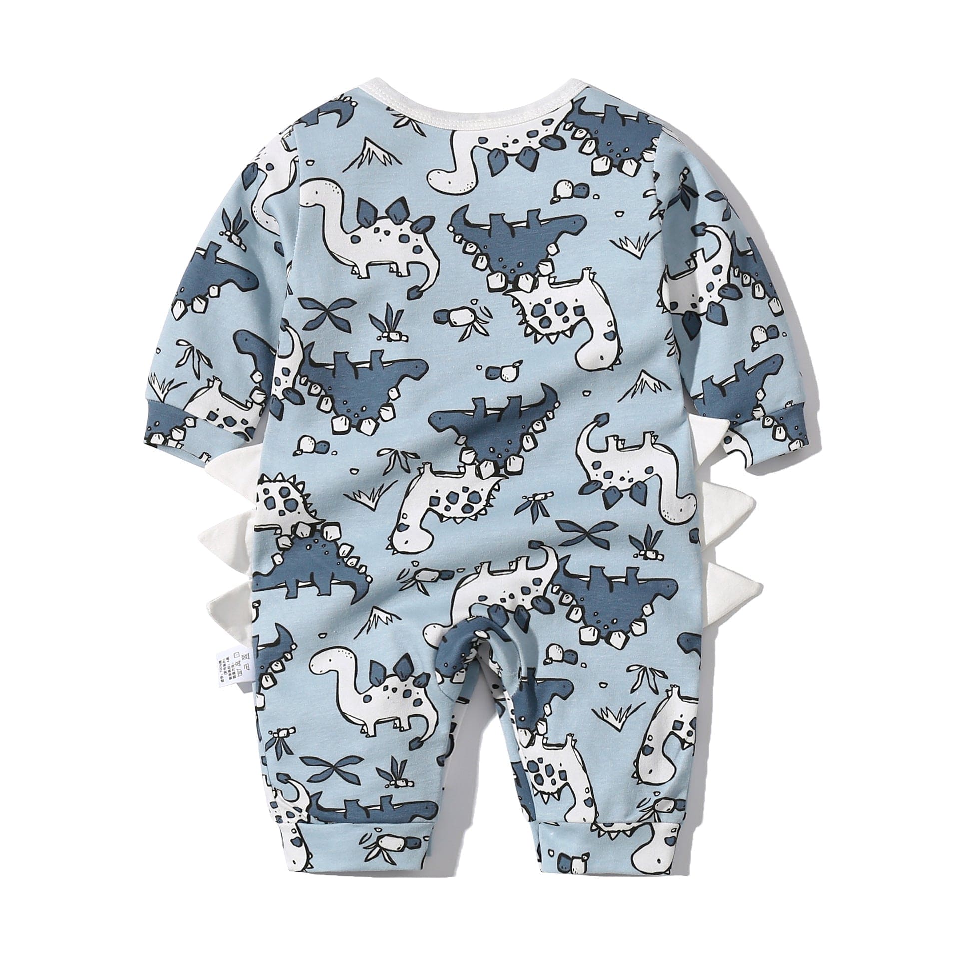 Baby Boy Dinosaur Pattern Bow Tie Patched Design Snap Button Romper Ju - The Little Big Store