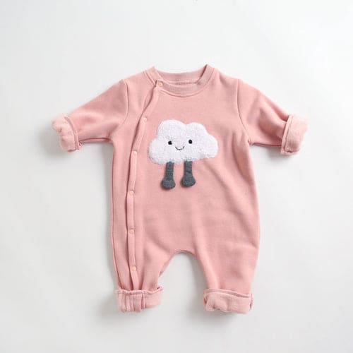 Baby Cartoon Pattern Side Snap Button Design Long Sleeved Romper - The Little Big Store