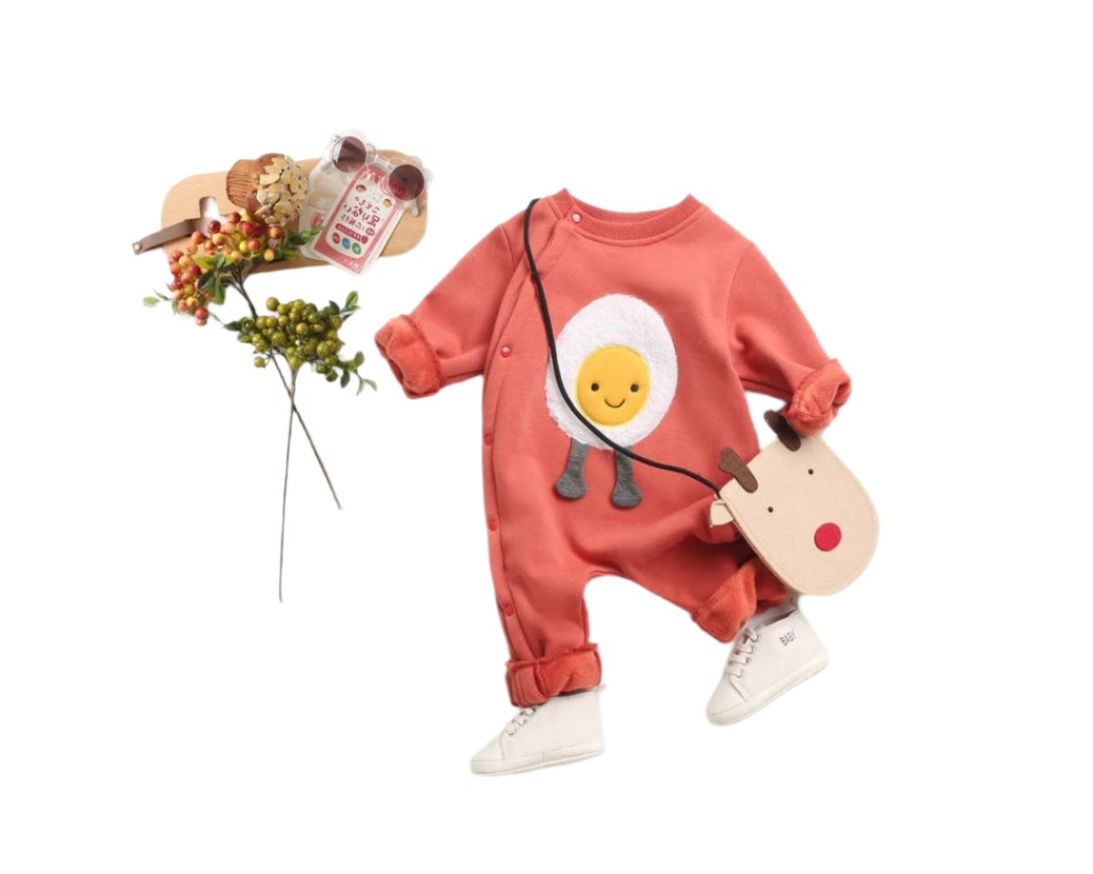 Baby Cartoon Pattern Side Snap Button Design Long Sleeved Romper - The Little Big Store