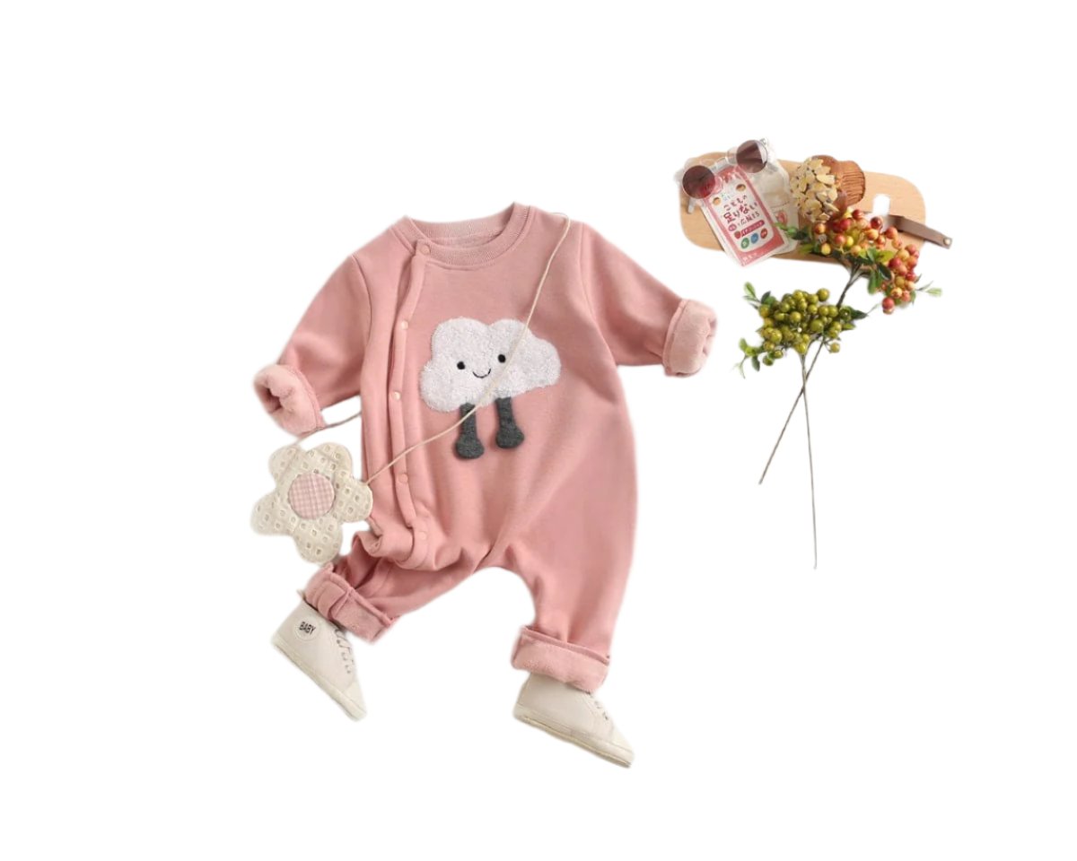 Baby Cartoon Pattern Side Snap Button Design Long Sleeved Romper - The Little Big Store