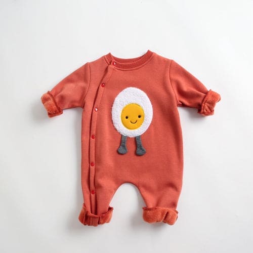 Baby Cartoon Pattern Side Snap Button Design Long Sleeved Romper - The Little Big Store