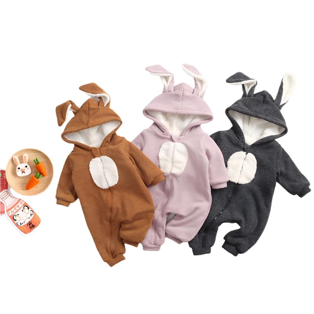 Baby Cartoon Shape Design Soft Fleece Thickened Romper In Autumn & - The Little Big Store