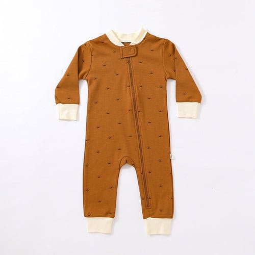 Baby Print Pattern Full Zipper Design Soft Comfortable Romper - The Little Big Store