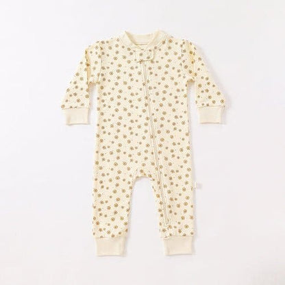 Baby Print Pattern Full Zipper Design Soft Comfortable Romper - The Little Big Store