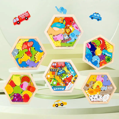 Baby toy Wooden jigsaw Puzzle Creative 3D Puzzle for Children's Intelligence Development Ealy Educational toy for Children - The Little Big Store