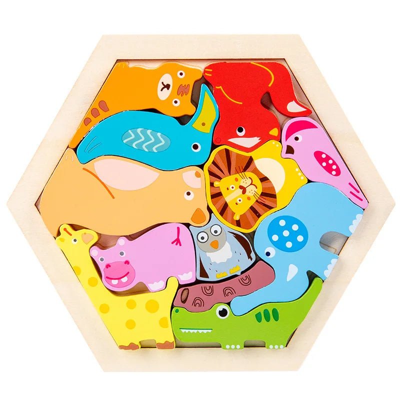 Baby toy Wooden jigsaw Puzzle Creative 3D Puzzle for Children's Intelligence Development Ealy Educational toy for Children - The Little Big Store