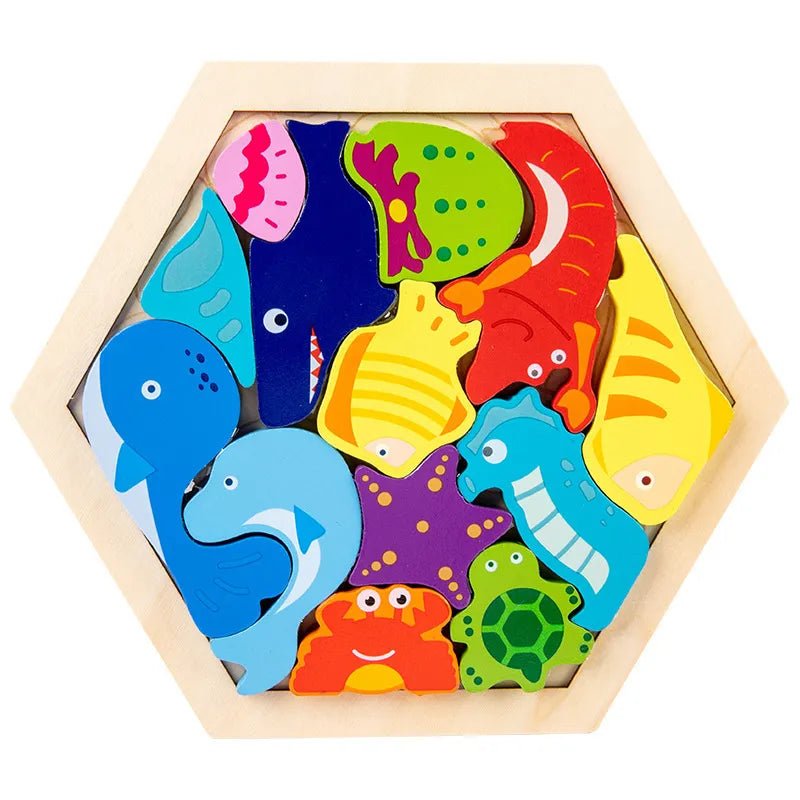 Baby toy Wooden jigsaw Puzzle Creative 3D Puzzle for Children's Intelligence Development Ealy Educational toy for Children - The Little Big Store