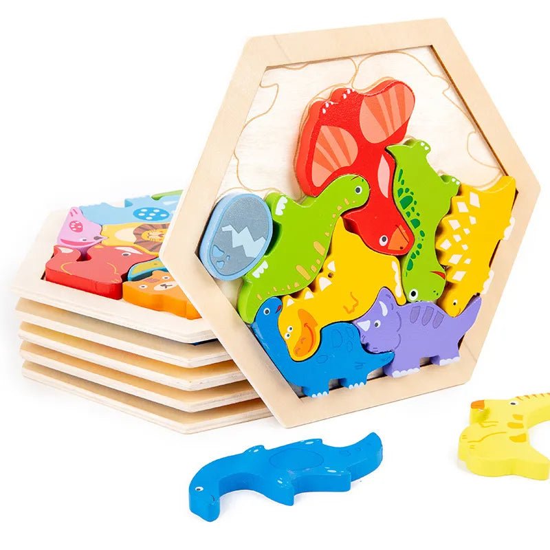 Baby toy Wooden jigsaw Puzzle Creative 3D Puzzle for Children's Intelligence Development Ealy Educational toy for Children - The Little Big Store