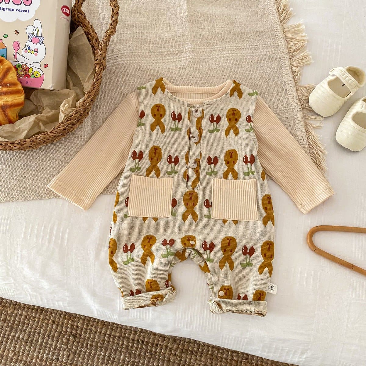 Baby Unisex Animals Cartoon Pattern/Argyle Cute Romper And Solid Color - The Little Big Store