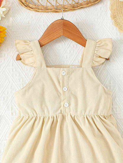 BEAUTIFUL GIRL Embroidered Graphic Square Neck Dress - The Little Big Store