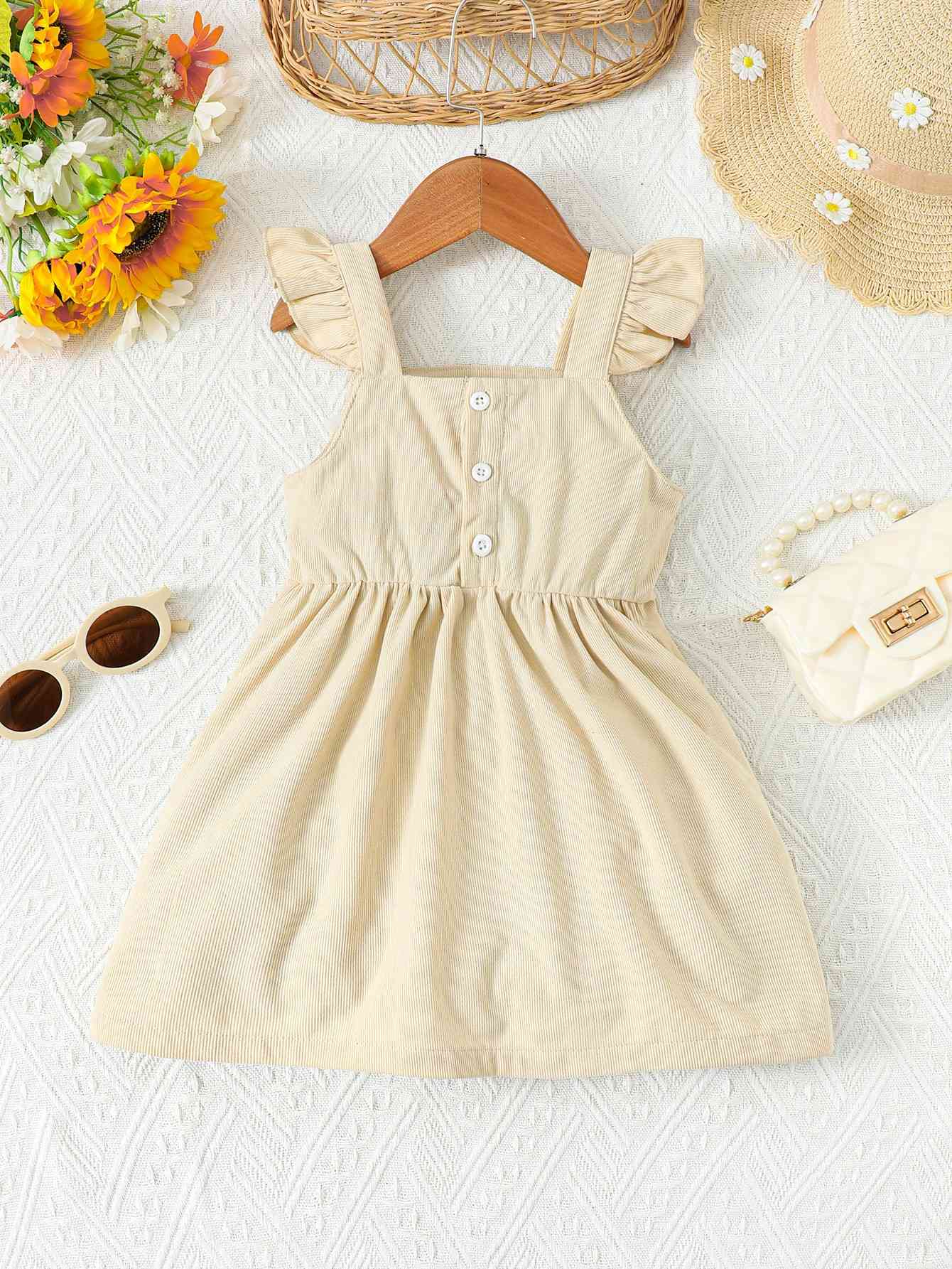 BEAUTIFUL GIRL Embroidered Graphic Square Neck Dress - The Little Big Store