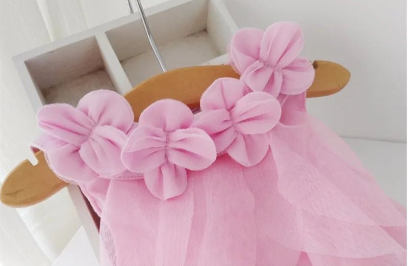 Blooming Beauty: Sleeveless Chiffon Girls' Dress - The Little Big Store