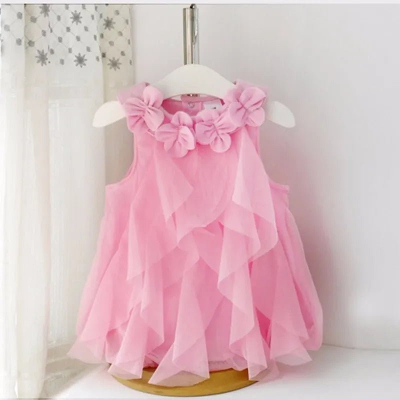 Blooming Beauty: Sleeveless Chiffon Girls' Dress - The Little Big Store