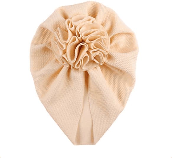 Blooms of Beauty: Baby Turban with Delicate Flower Accent - The Little Big Store