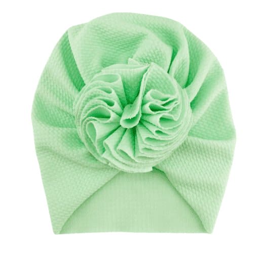 Blooms of Beauty: Baby Turban with Delicate Flower Accent - The Little Big Store