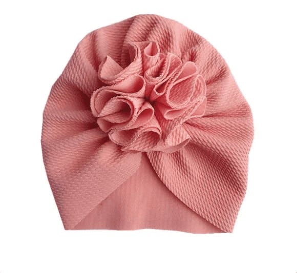 Blooms of Beauty: Baby Turban with Delicate Flower Accent - The Little Big Store