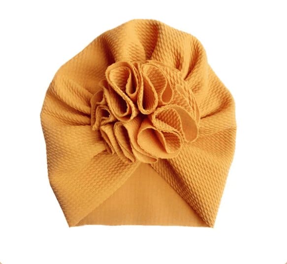 Blooms of Beauty: Baby Turban with Delicate Flower Accent - The Little Big Store