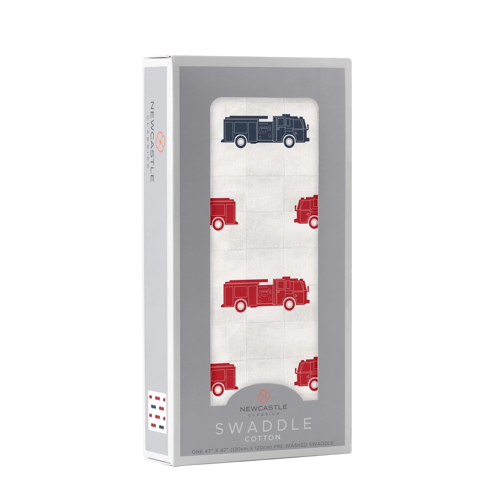 Blue and Red Fire Trucks Swaddle - The Little Big Store