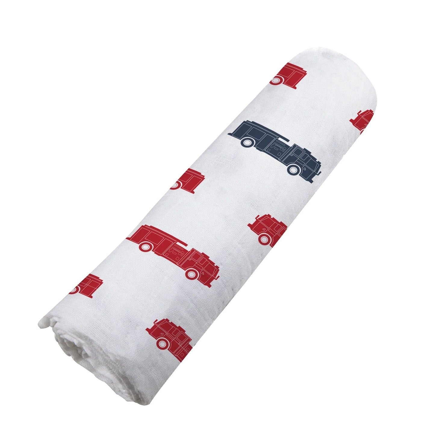 Blue and Red Fire Trucks Swaddle - The Little Big Store