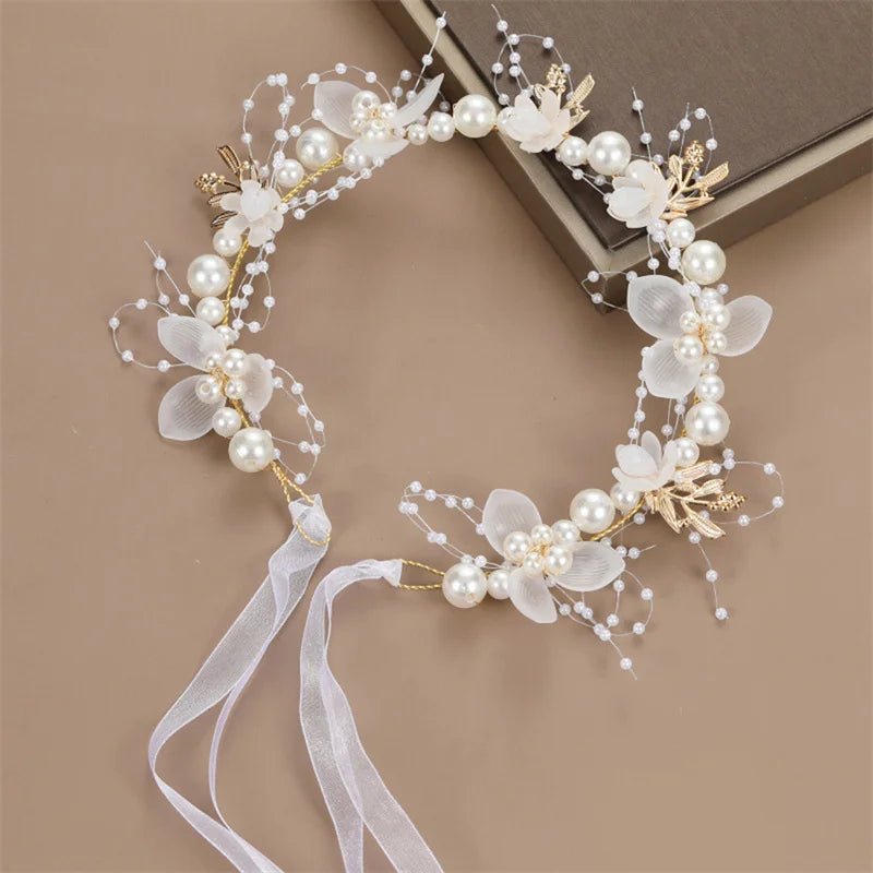 Boho Blossoms: Bridal Pearl Hair Headdress for Spring Sweethearts! - The Little Big Store