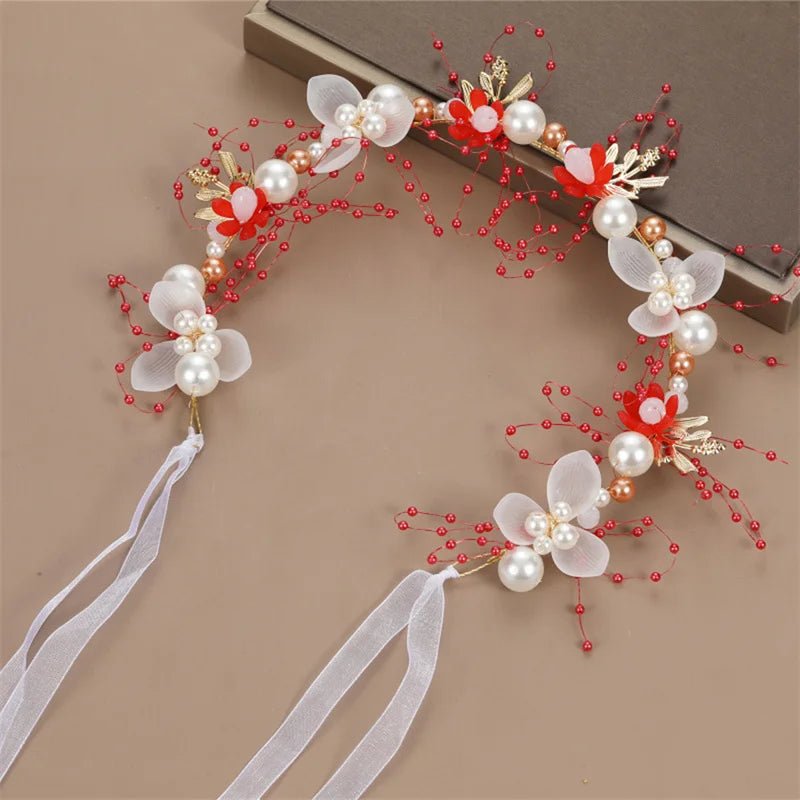 Boho Blossoms: Bridal Pearl Hair Headdress for Spring Sweethearts! - The Little Big Store