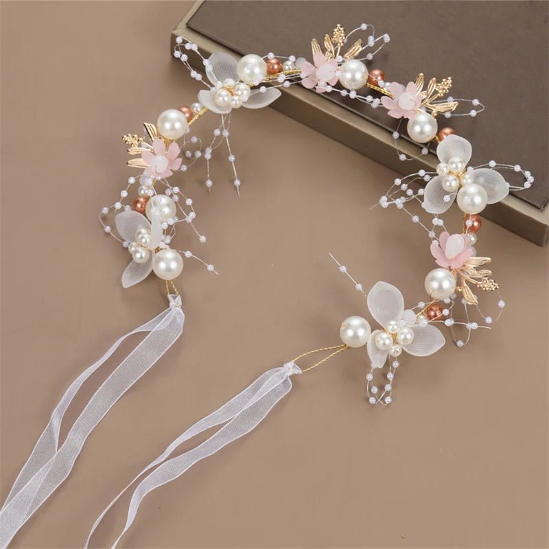 Boho Blossoms: Bridal Pearl Hair Headdress for Spring Sweethearts! - The Little Big Store