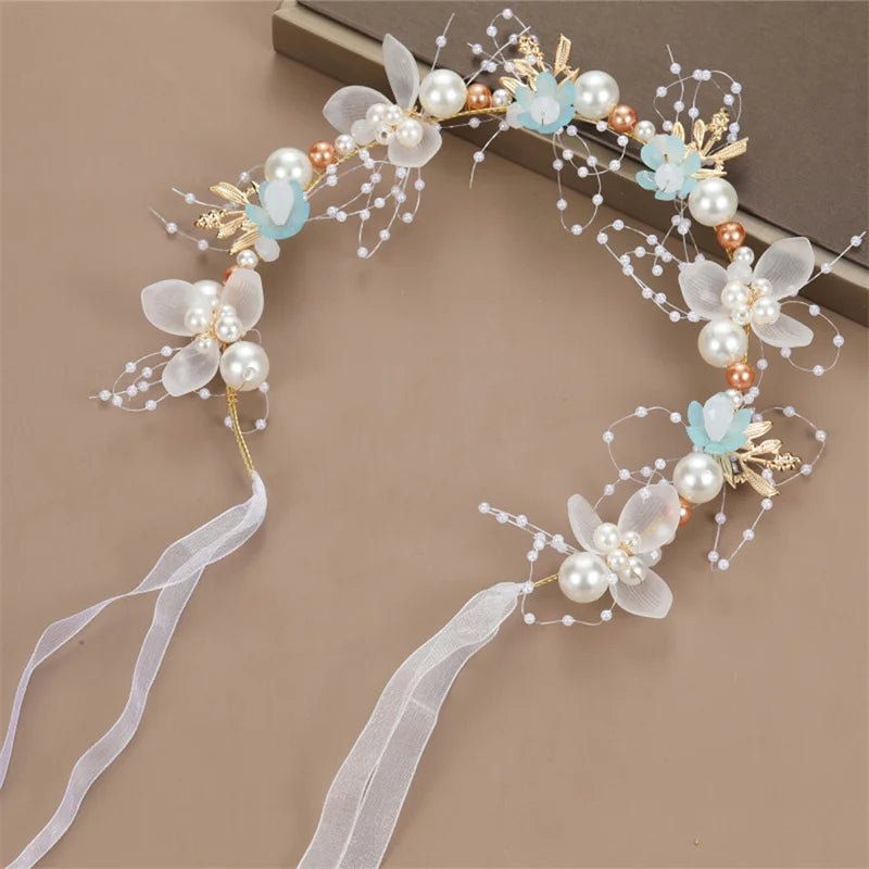 Boho Blossoms: Bridal Pearl Hair Headdress for Spring Sweethearts! - The Little Big Store