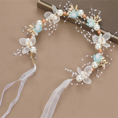 Boho Blossoms: Bridal Pearl Hair Headdress for Spring Sweethearts! - The Little Big Store