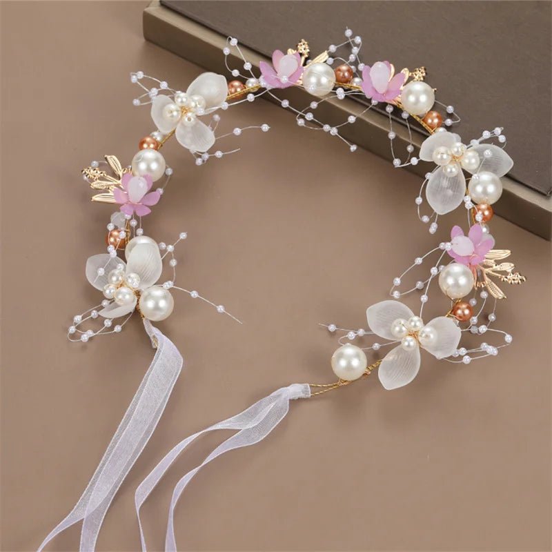 Boho Blossoms: Bridal Pearl Hair Headdress for Spring Sweethearts! - The Little Big Store