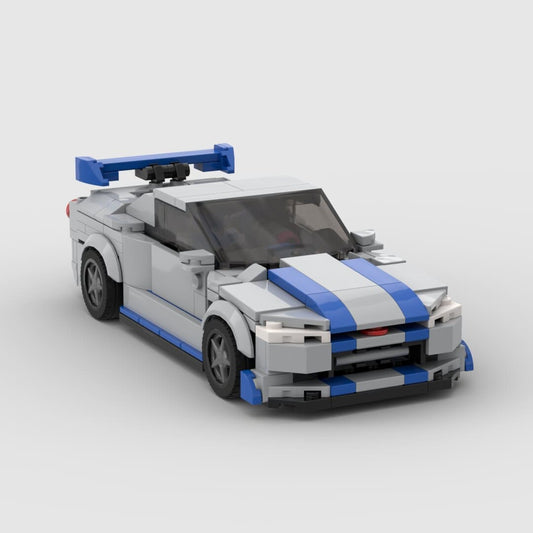 Build the Legend: Nissan GTR R34 Sports Car Building Block Toy - The Little Big Store