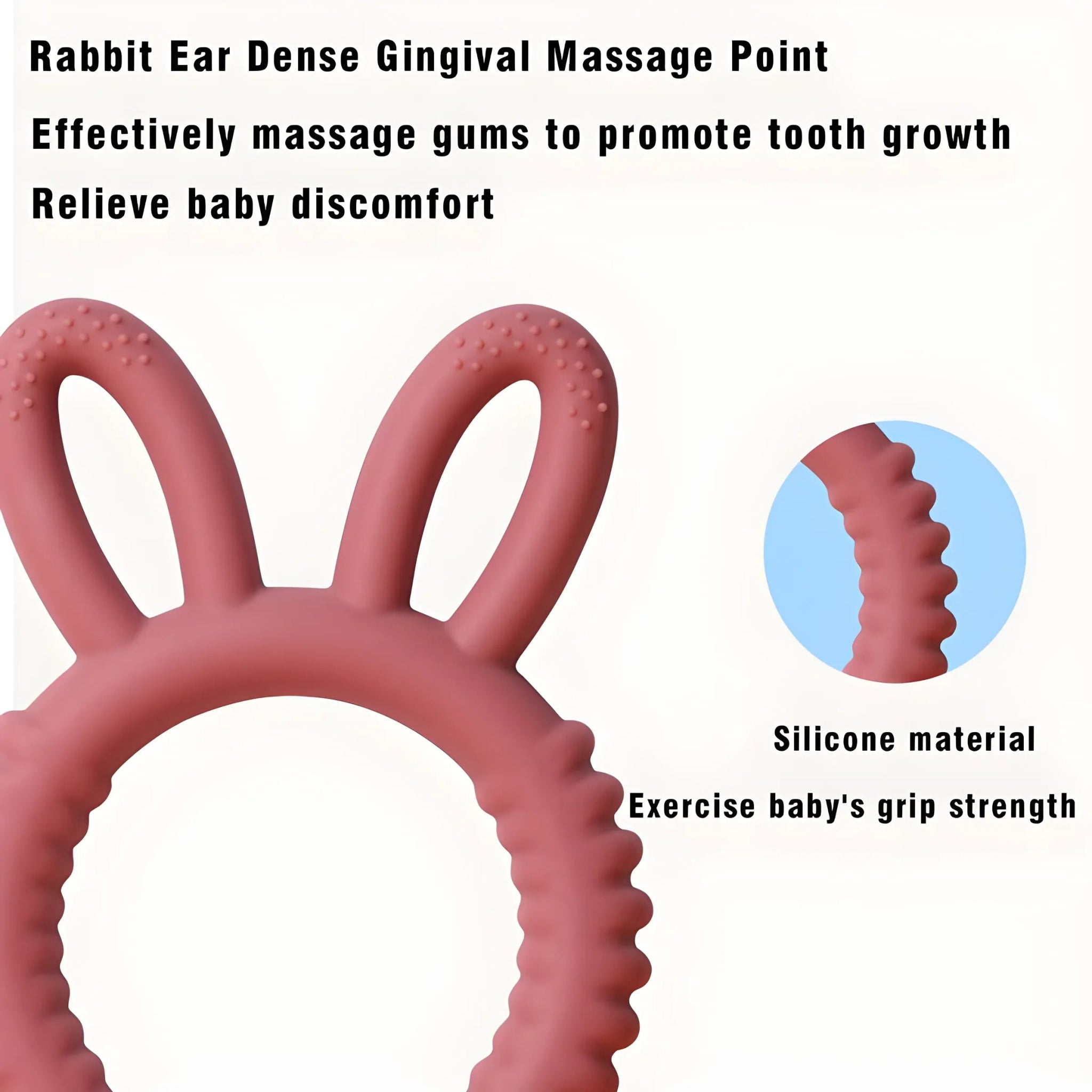 Bunny Silicone Teether: Happy Soothing for Teething Babies! - The Little Big Store