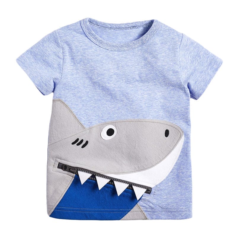 Cartoon Bliss Unleashed: Knitted Cotton Coolness for Little Gents! Short Sleeve Marvels in Every Stitch - The Little Big Store