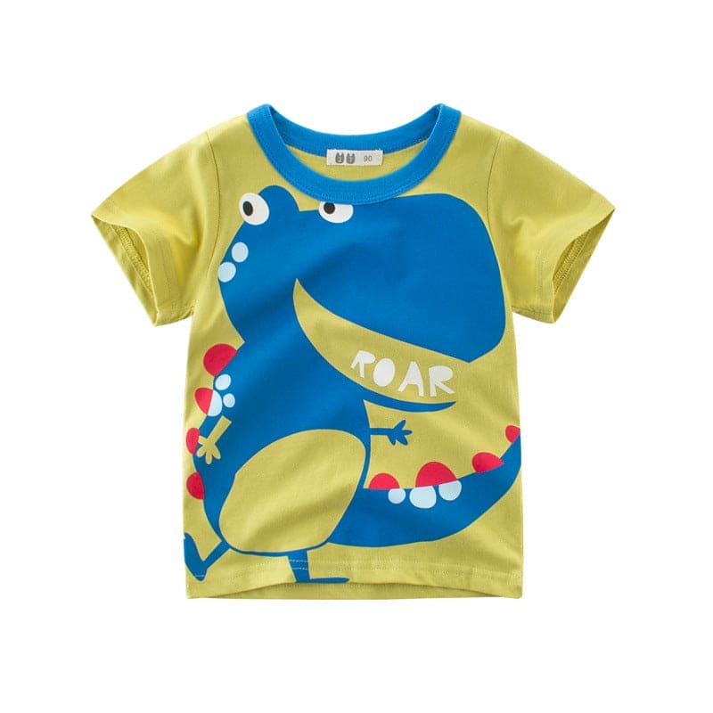 Cartoon Couture: Whimsical Wonders Await! Round Neck, Short Sleeve Fun for Little Trendsetters - The Little Big Store