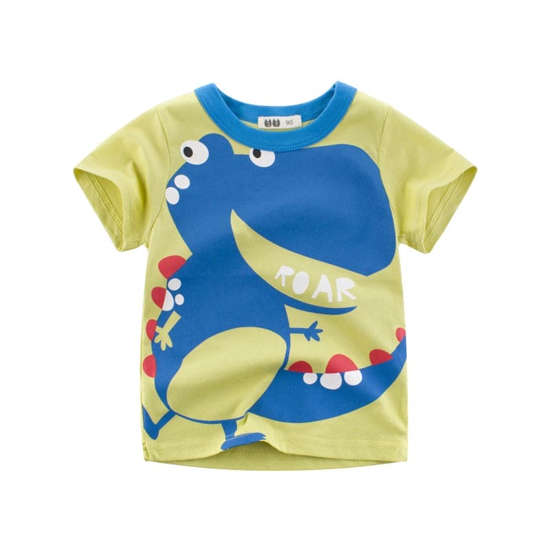 Cartoon Couture: Whimsical Wonders Await! Round Neck, Short Sleeve Fun for Little Trendsetters - The Little Big Store