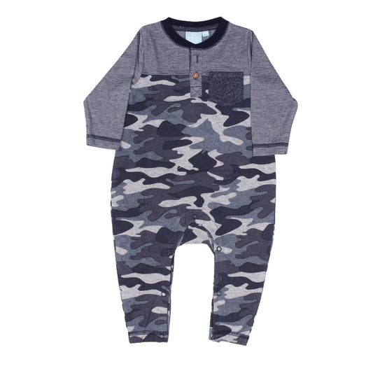 Channing Camouflage Henley Romper - The Little Big Store