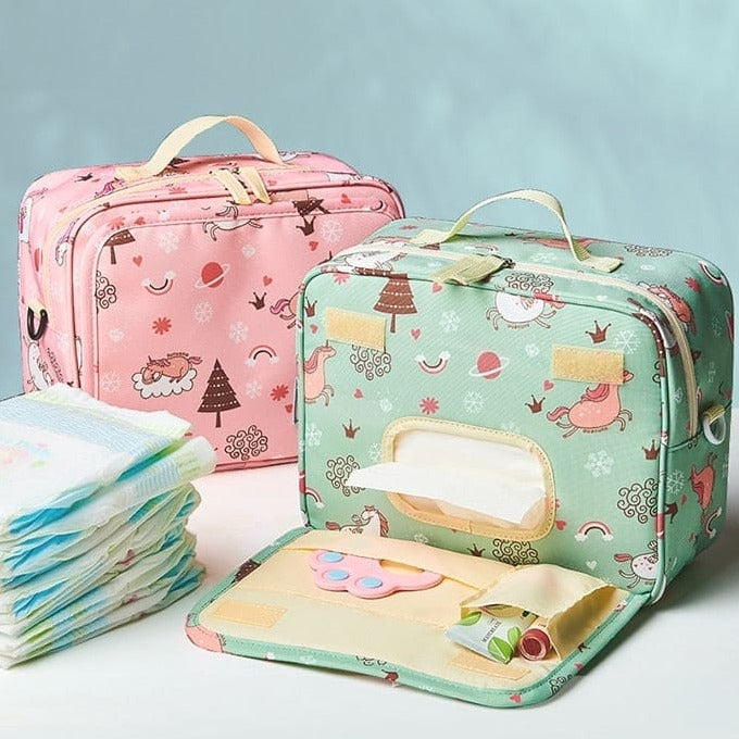 Chic 'n Carry: Trendy Baby Diaper Bags with Fashion Prints for Disposable & Reusable Bliss! - The Little Big Store