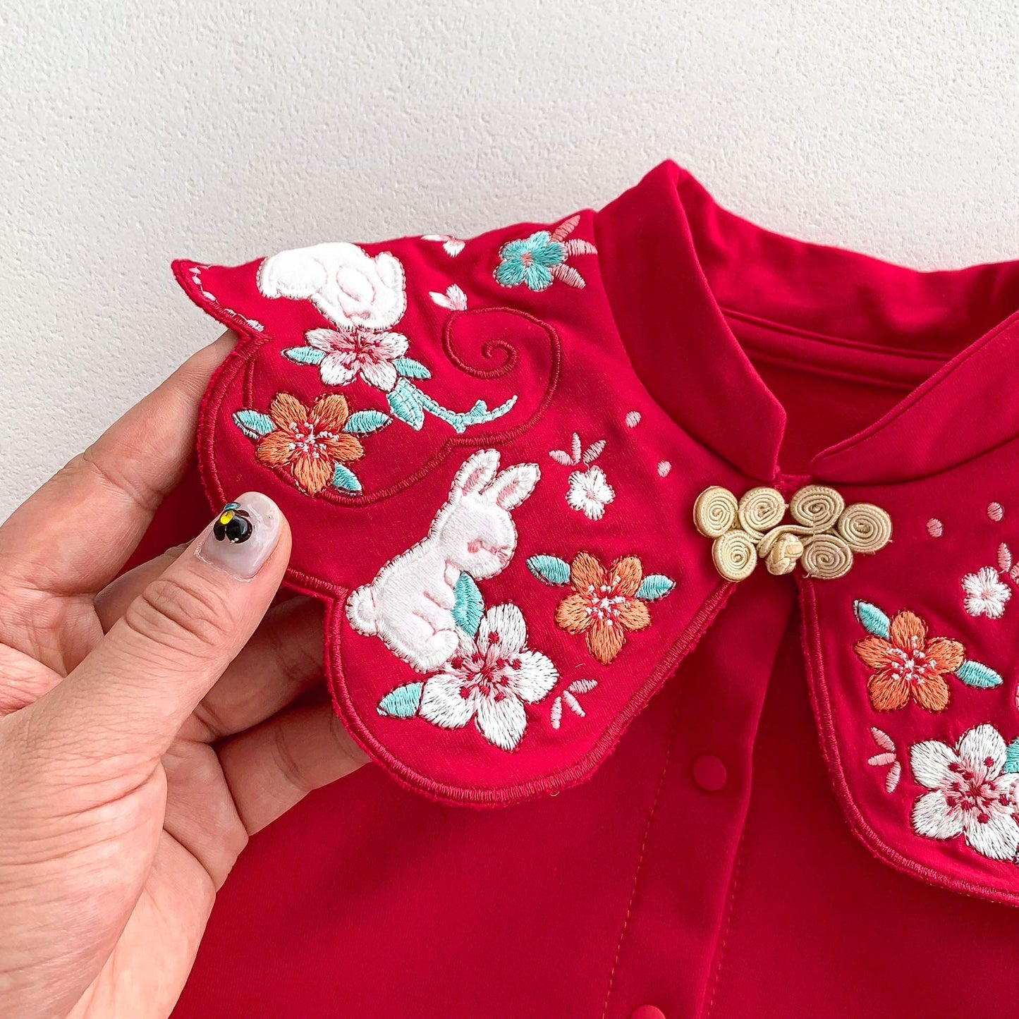 Chinese Style Red Festival Romper In Autumn - The Little Big Store