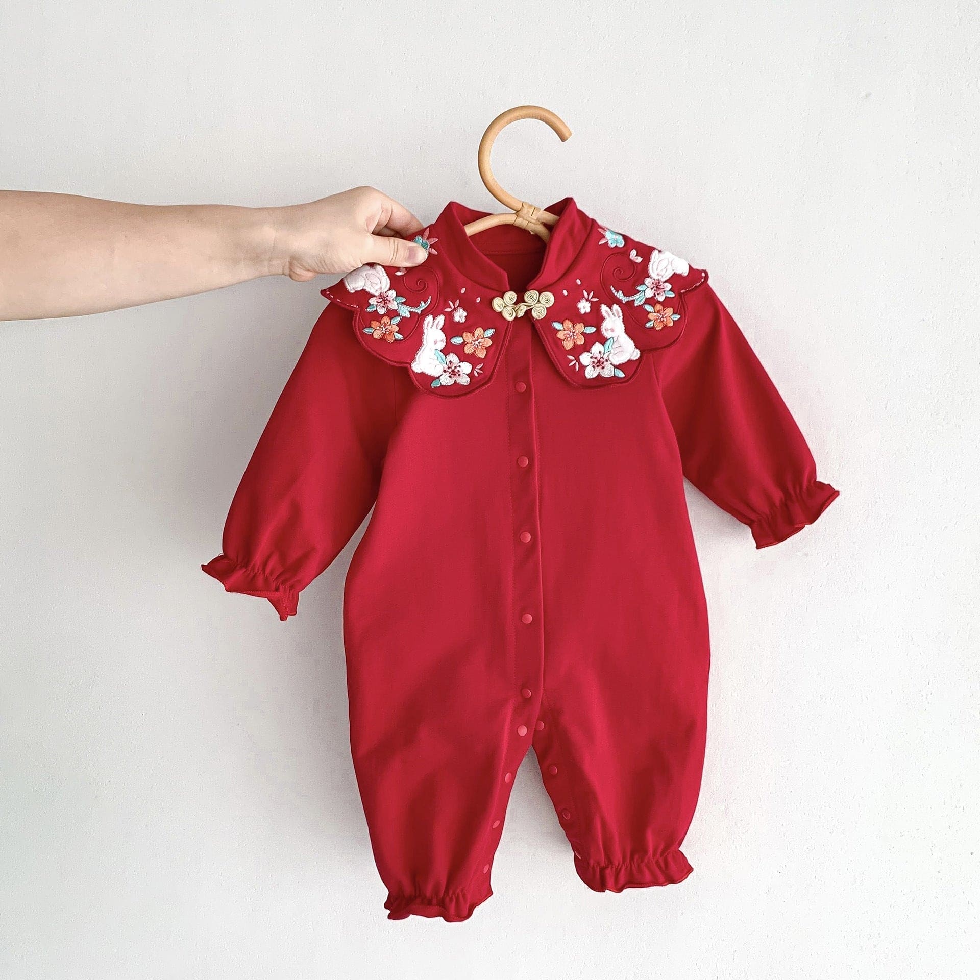 Chinese Style Red Festival Romper In Autumn - The Little Big Store