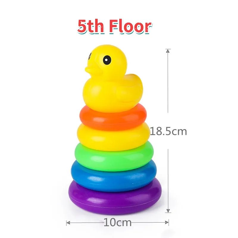 Colorful Learning Fun: Rainbow Stacking Ring Tower - The Little Big Store