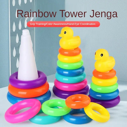 Colorful Learning Fun: Rainbow Stacking Ring Tower - The Little Big Store