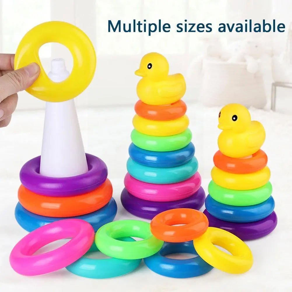 Colorful Learning Fun: Rainbow Stacking Ring Tower - The Little Big Store