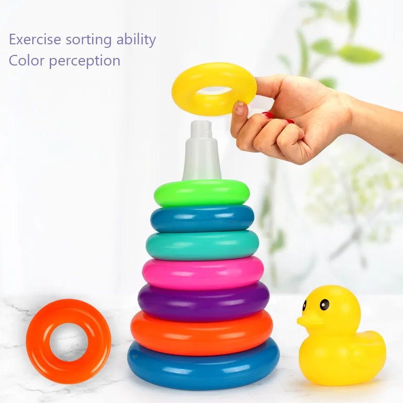 Colorful Learning Fun: Rainbow Stacking Ring Tower - The Little Big Store
