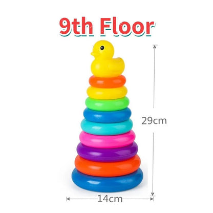 Colorful Learning Fun: Rainbow Stacking Ring Tower - The Little Big Store