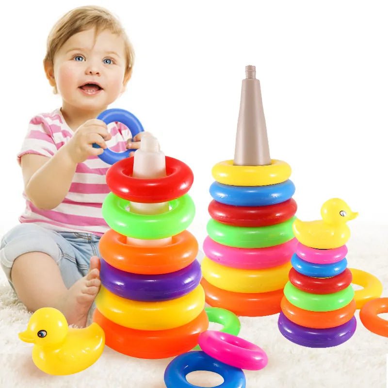 Colorful Learning Fun: Rainbow Stacking Ring Tower - The Little Big Store